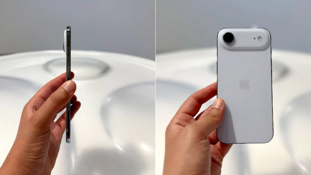 side by side photos of iphone air