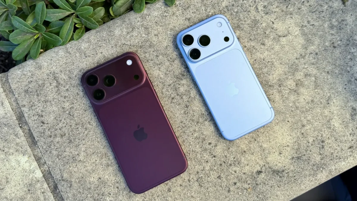 iphone 18 pro max in burgundy and iphone 18 pro in glacier blue