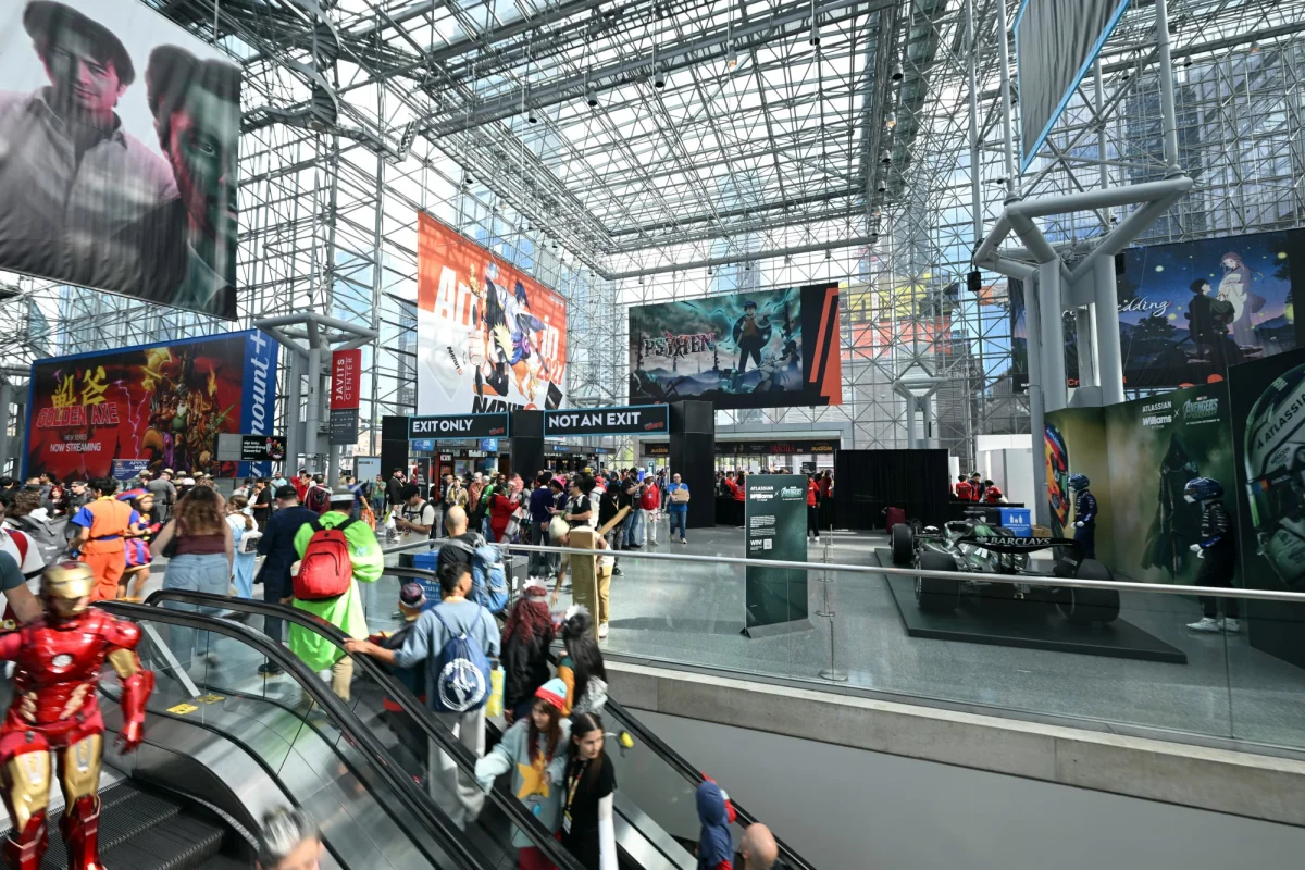 Scenes from the entryway at New York Comic Con 2026.